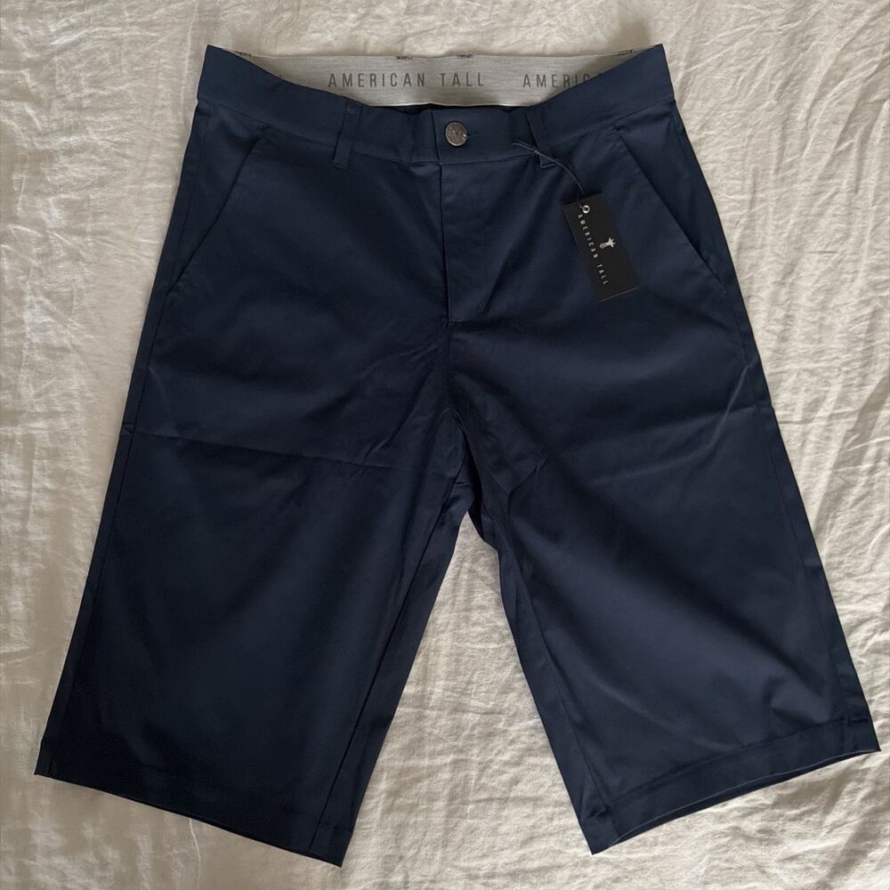 American Tall Men’s Shorts 32 Extra long 14 Inch Inseam Navy Blue
